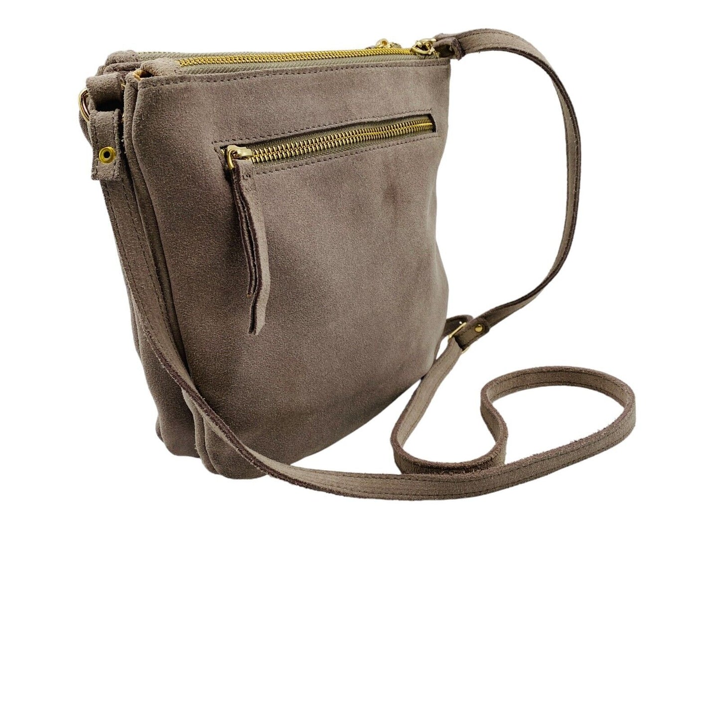 MAZARIN Graue Wildleder Handtasche Schultertasche Crossbody Bag