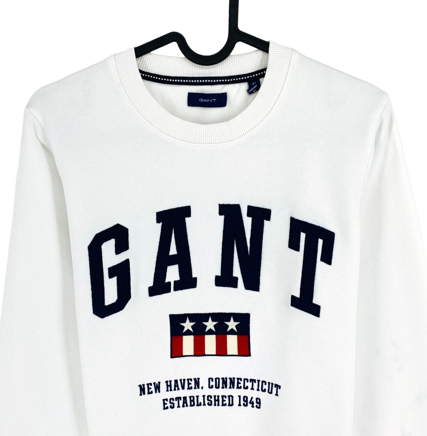 GANT White Flag Shield Crew Neck Pullover Sweater Size XS