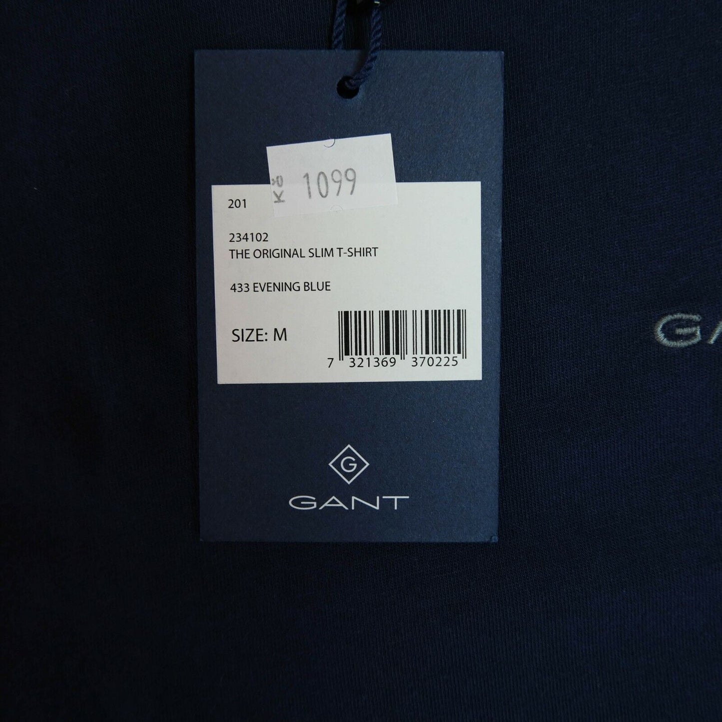 GANT Blue Original Slim Fit Crew Neck T Shirt Size M