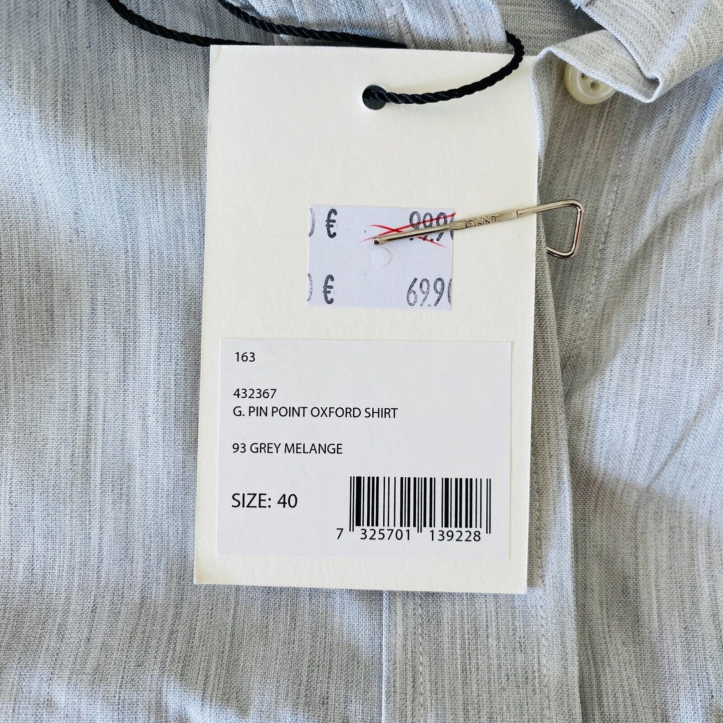 GANT Women Grey Pin Point Oxford Shirt Size EU 40 UK 14 US 10