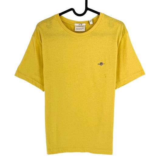 GANT Men Yellow Shield Slim Fit Crew Neck Short Sleeves T-Shirt Size M