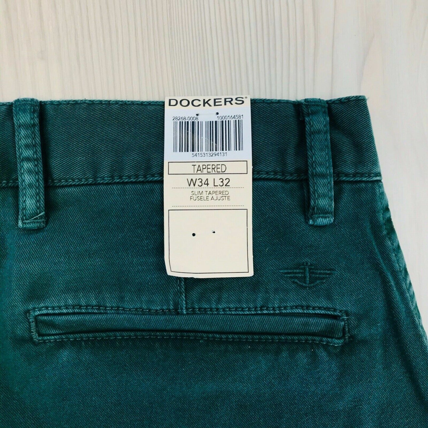 DOCKERS The Broken In Slim Fit Tapered Khaki Green Trousers Pants W29 W34 L32