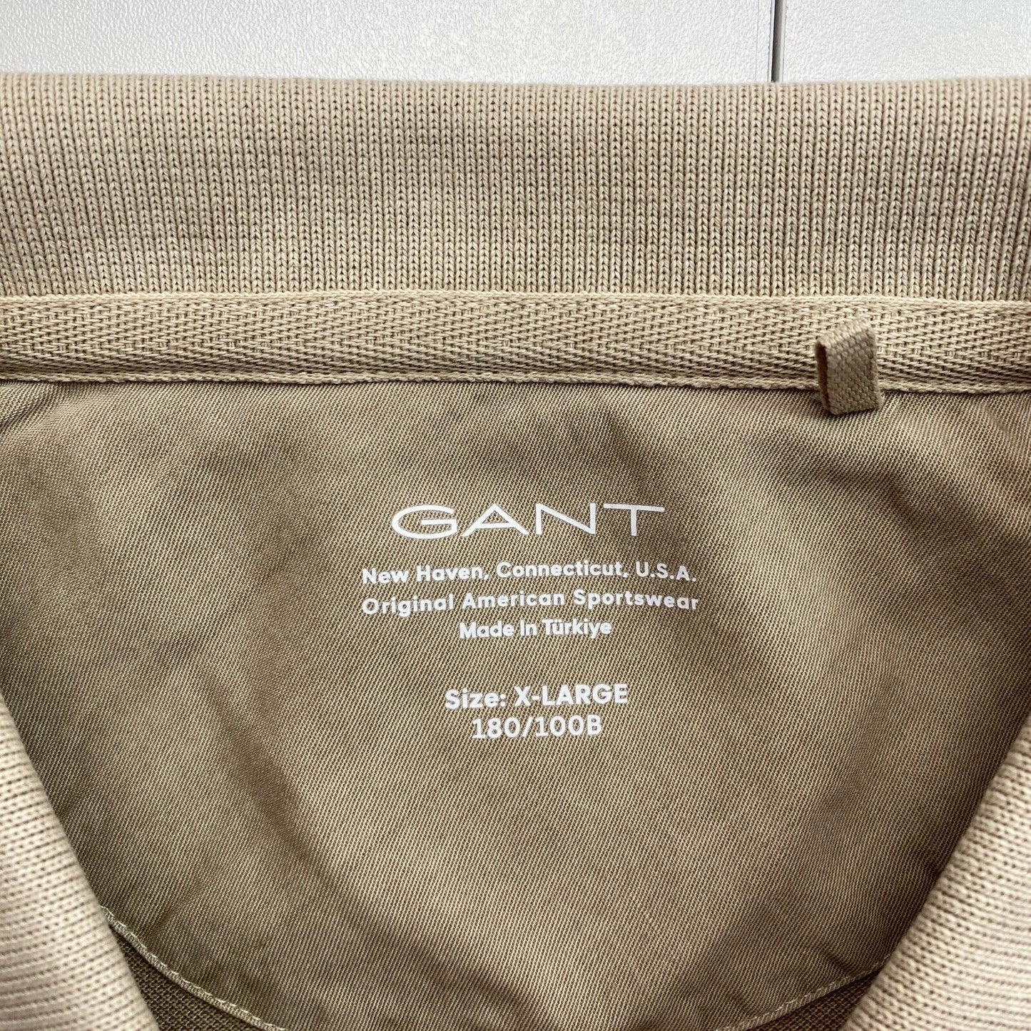 GANT Men Light Brown Sun Faded Pique Short Sleeves Polo Shirt Size XL