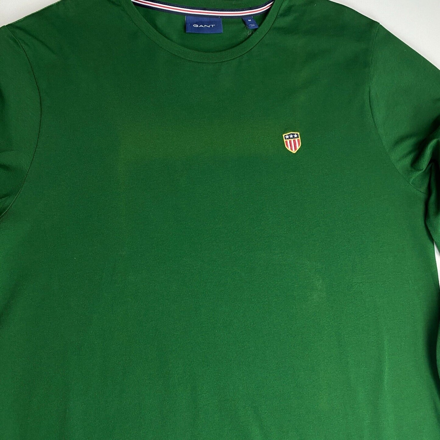 GANT Dark Green Shield Crew Neck Long Sleeves T Shirt Size M