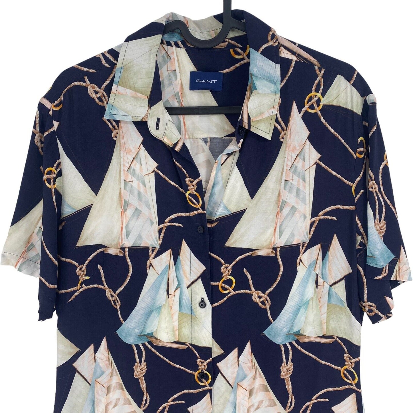 GANT Women Navy Blue Sailing Print Shirt Dress Size EU 40 UK 12 US 10