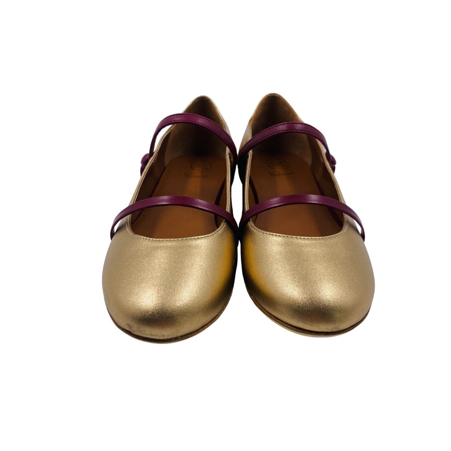 MALONE SOULIERS Gold Maureen Pump Smalls Flat Shoes Size EU 33 UK 13.5 US 1.5