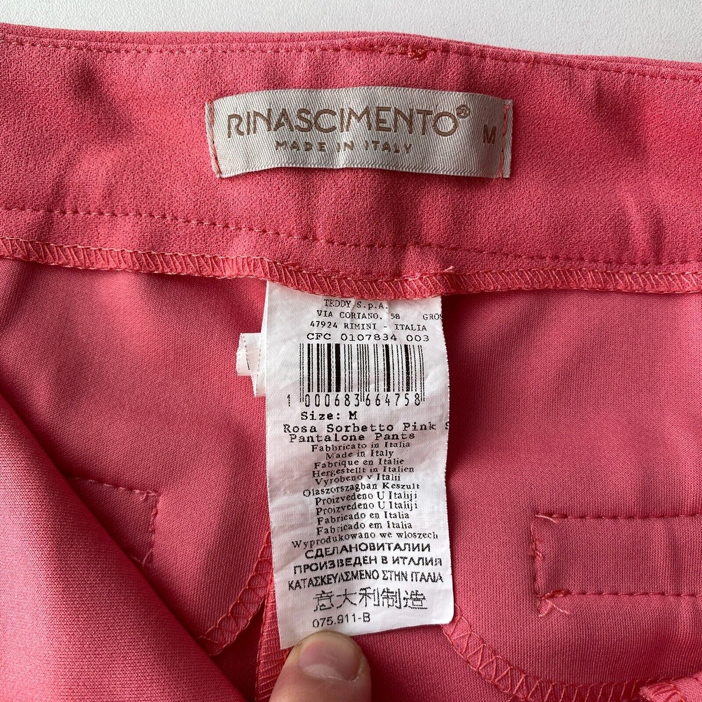 RINASCIMENTO Women Pink Regular Straight Fit Dress Trousers Size M W28