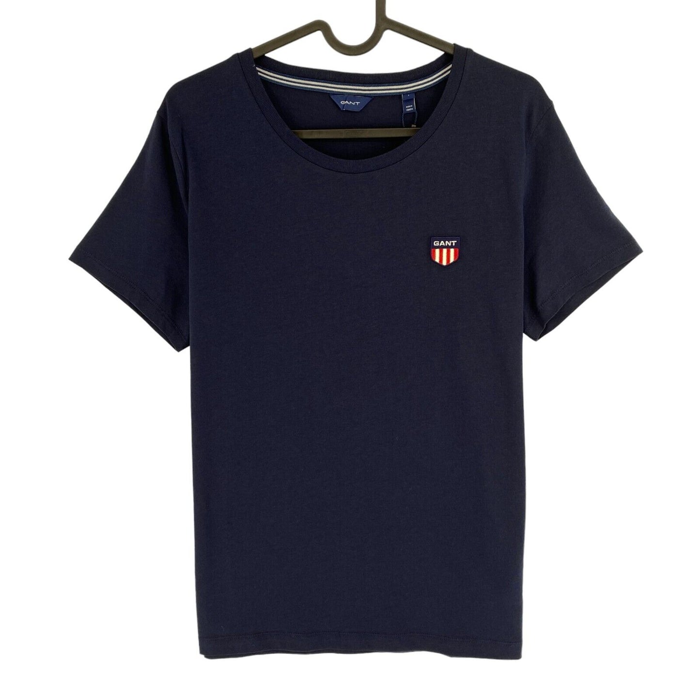 GANT Women Navy Blue Retro Shield Crew Neck T Shirt Size L