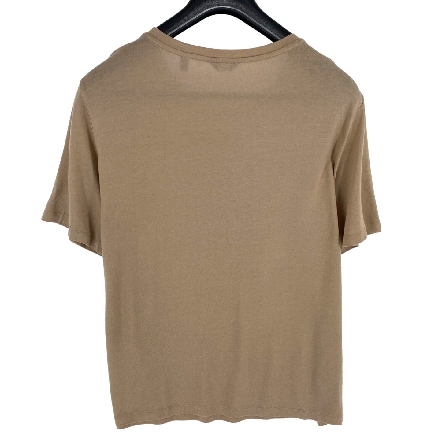 GANT Women Dark Beige Relaxed Draped Crew Neck SS T Shirt Size 2XL XXL