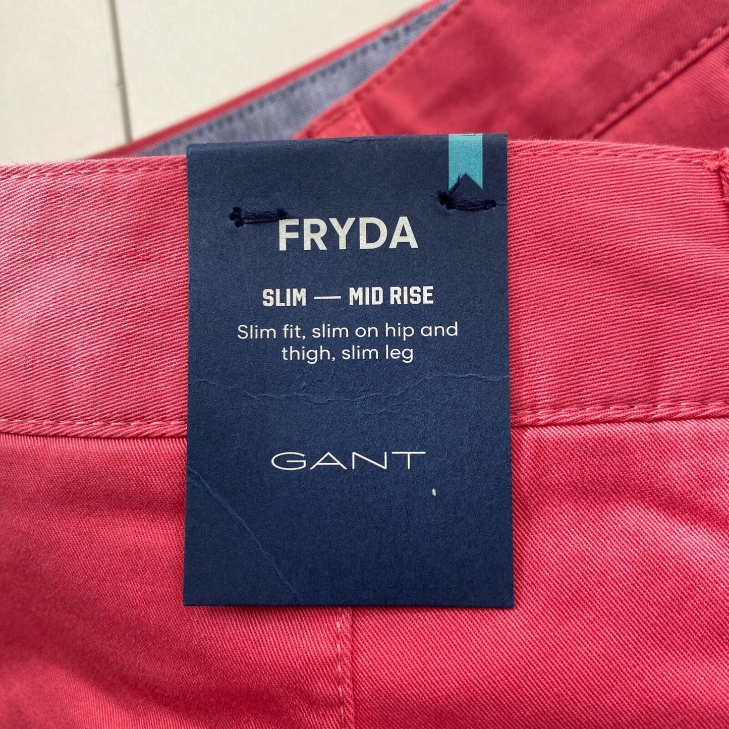 GANT Pink Classic Fryda Slim Fit Chino Pants Trousers Size EU 34 UK 6 US 4