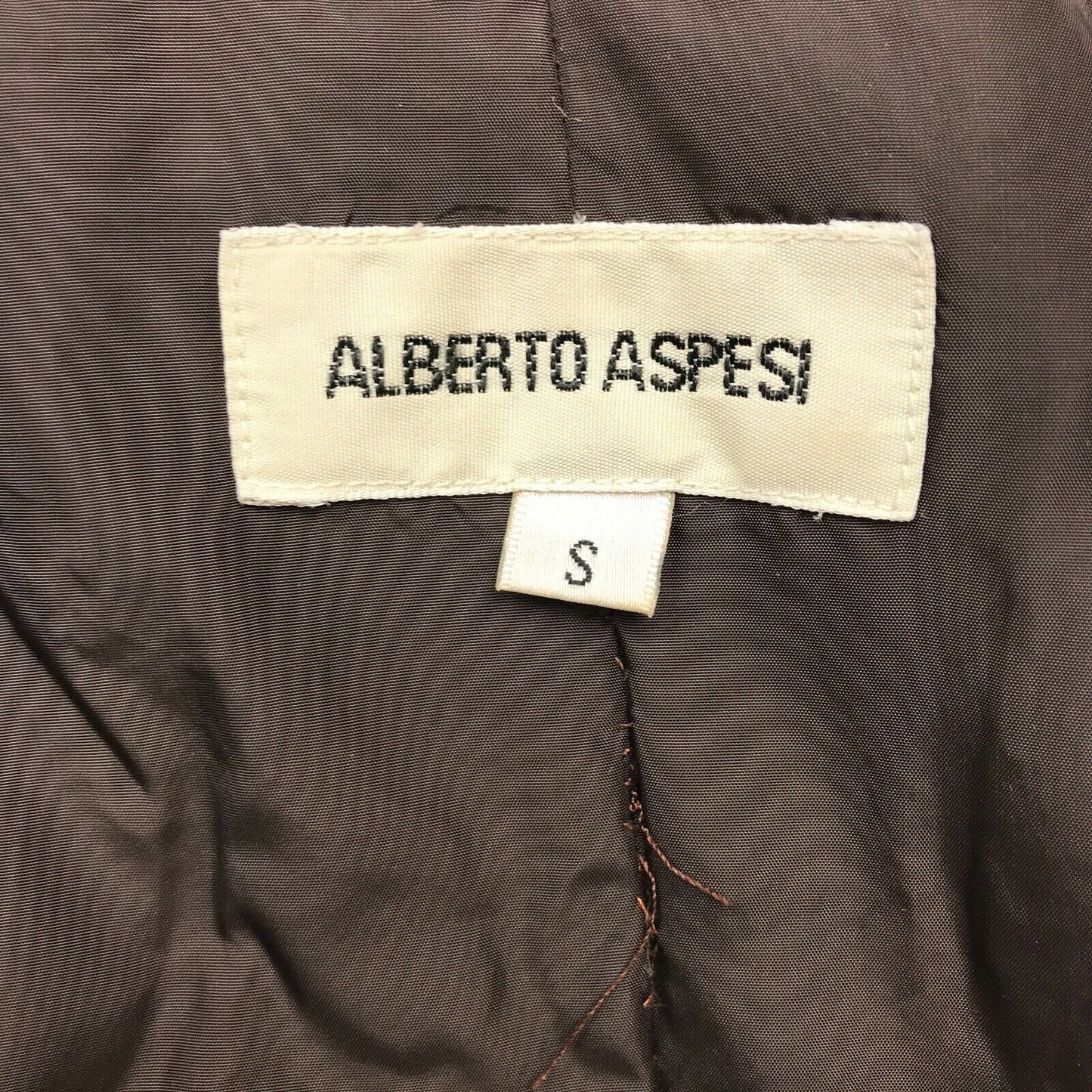 ALBERTO ASPESI Dark Brown Quilted Jacket Coat Size S