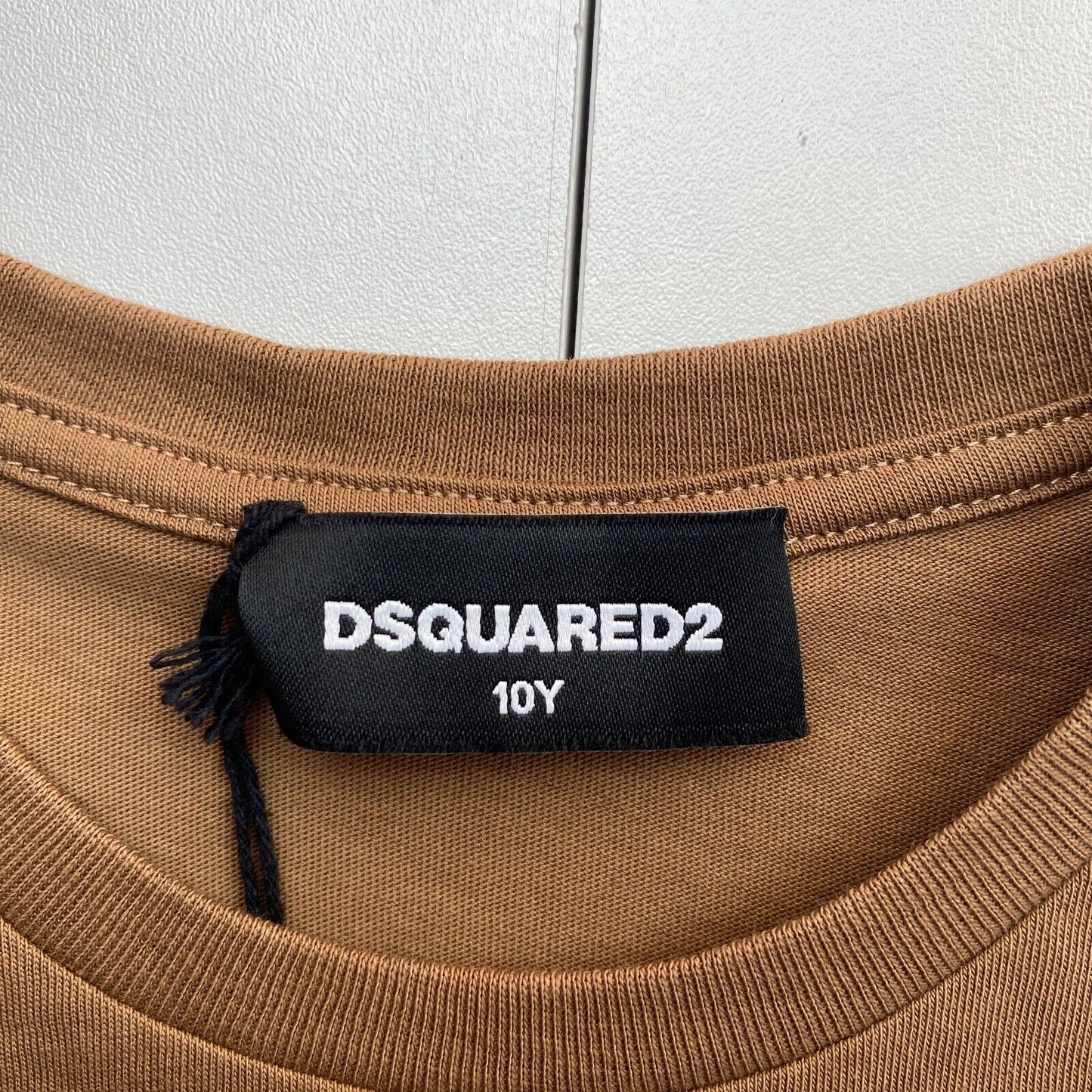 DSQUARED2 Boys Brown DQ1757 Relaxed Crew Neck LS T Shirt Size 10 Years