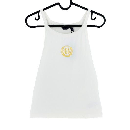 GANT Girls White Fitted Monogram Tank Top Size 15 Years 16 Years