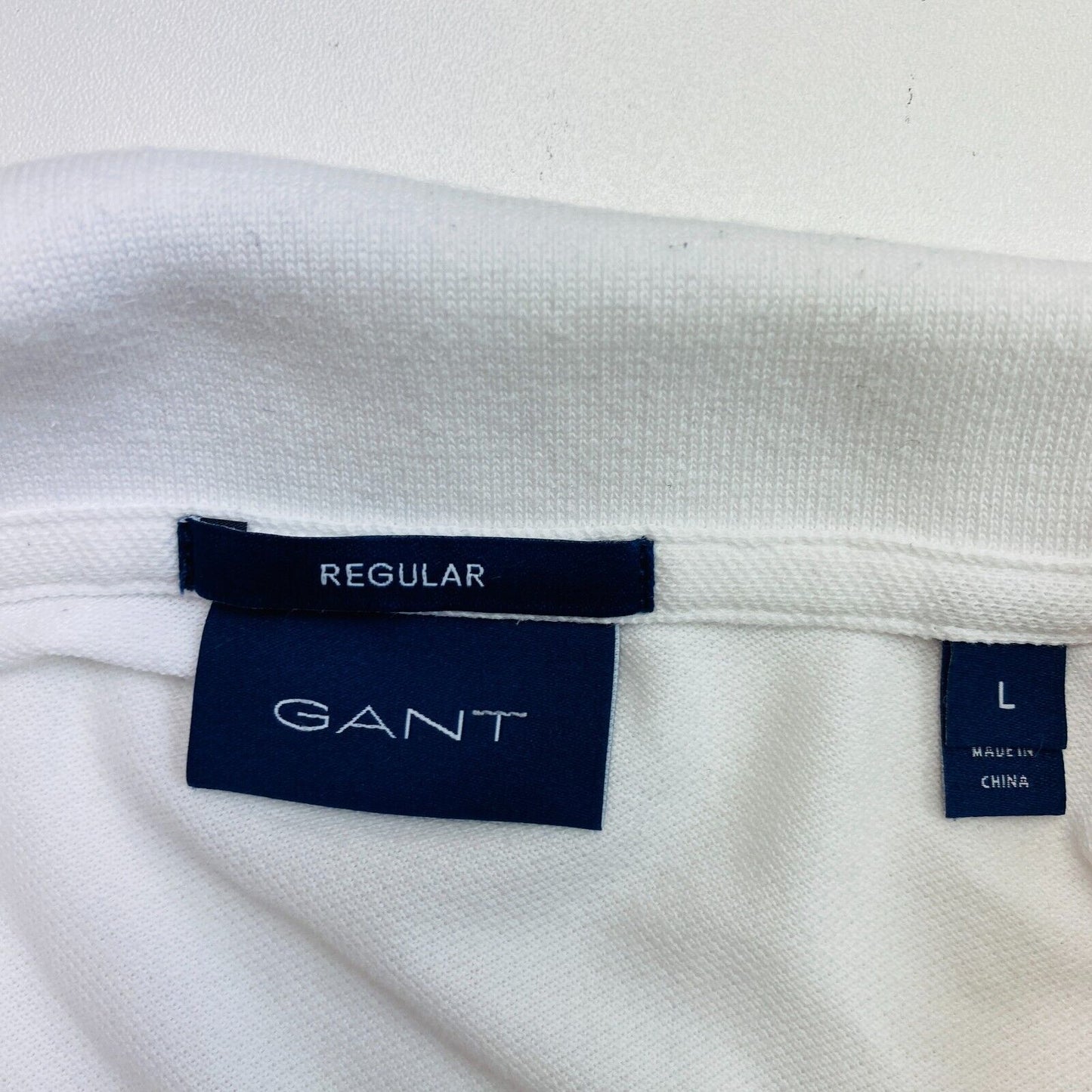 GANT Men White Original Regular Fit Pique Rugger Polo Shirt Size L