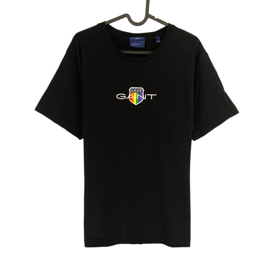 GANT Unisex Black Pride Logo Crew Neck Short Sleeve T Shirt Size XL