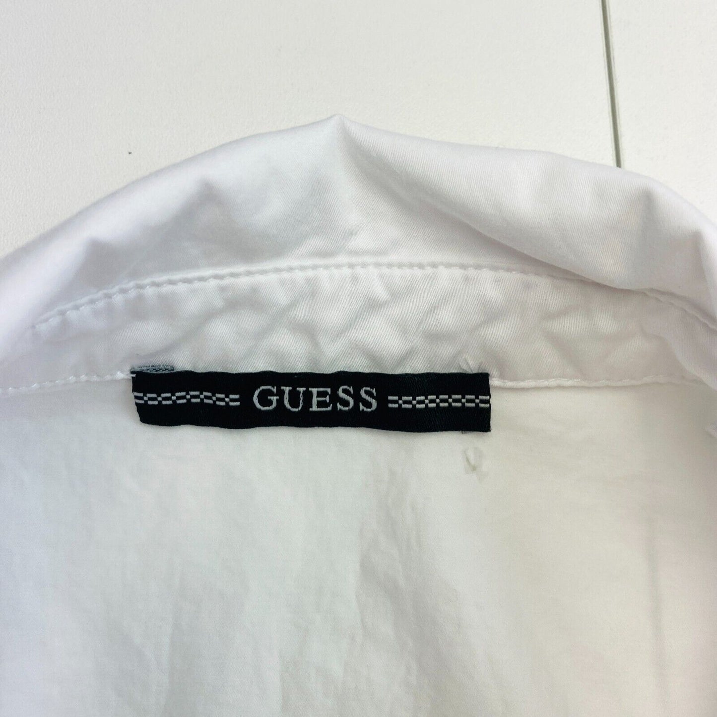 GUESS Women White Short Sleeves Belted Shirt Dress Size XS