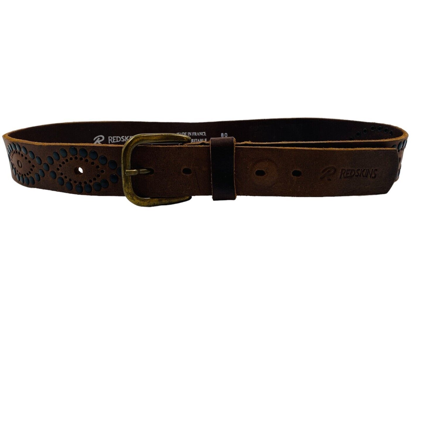 REDSKINS Brown Leather Belt Size 80 cm 32 in.