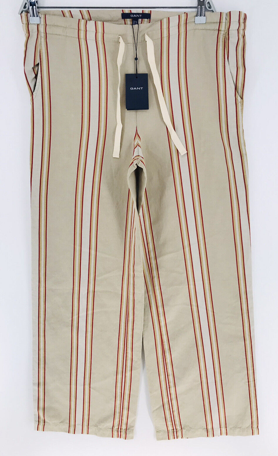 Pantalon en lin mélangé beige à jambe large GANT pour femme taille M