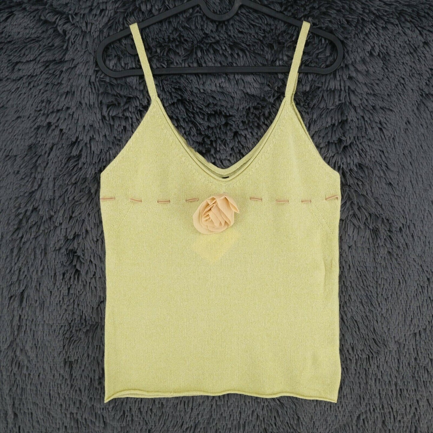 LANEROSSI Green 100% Cashmere V Neck Tank Top Size 2 - M