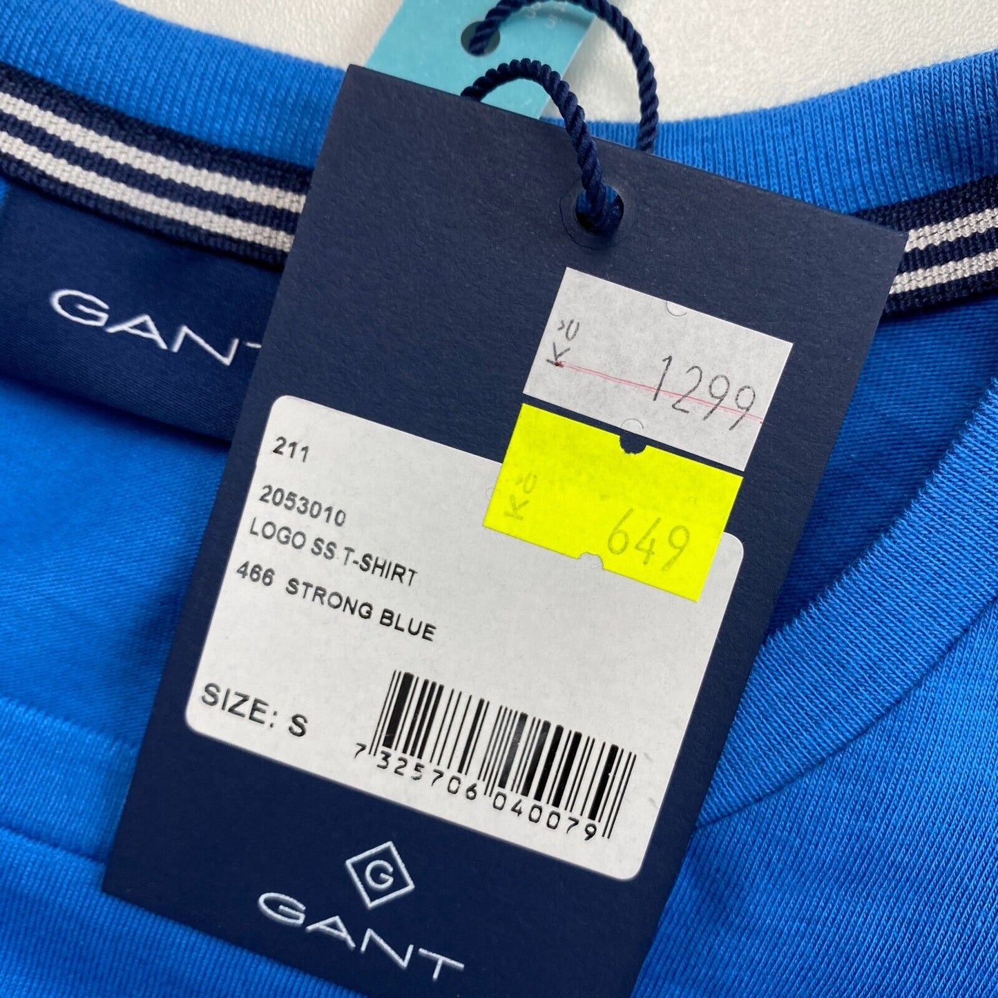 GANT Blue Logo Crew Neck T Shirt Size S