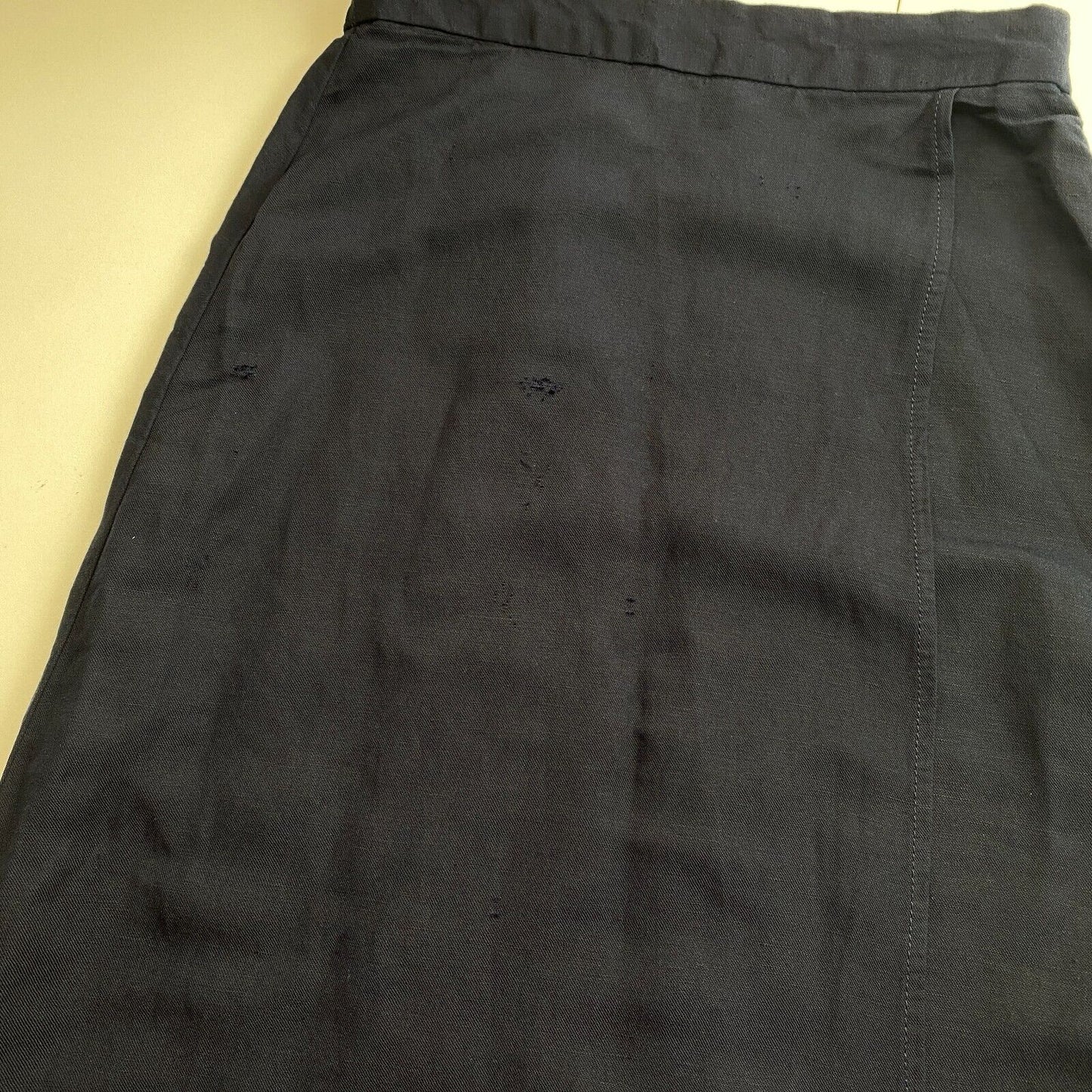 GANT Women Navy Blue Linen Viscose Midi Skirt Size XS