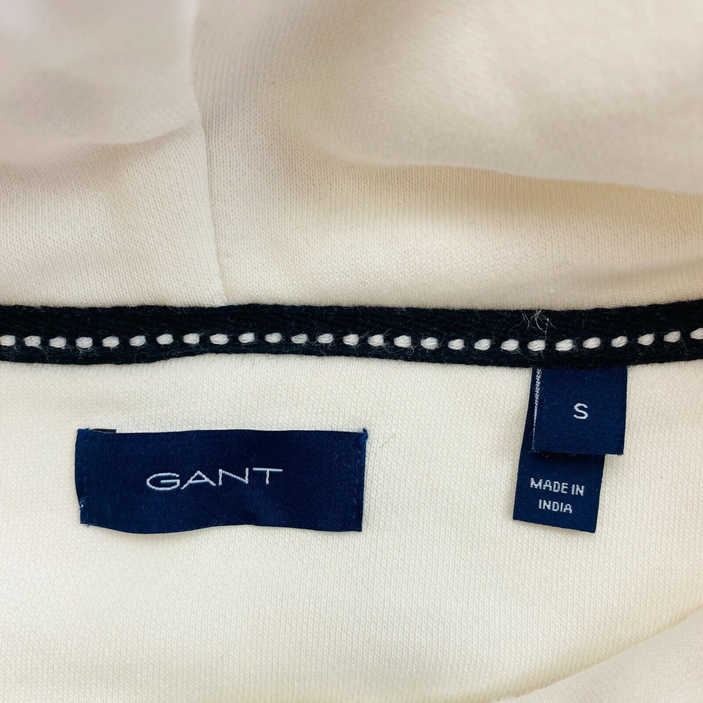 GANT Blanc Rétro Logo Sweat à capuche Pull Taille S