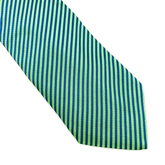 GANT Green Blue Striped 100% Silk Tie Made In Italy