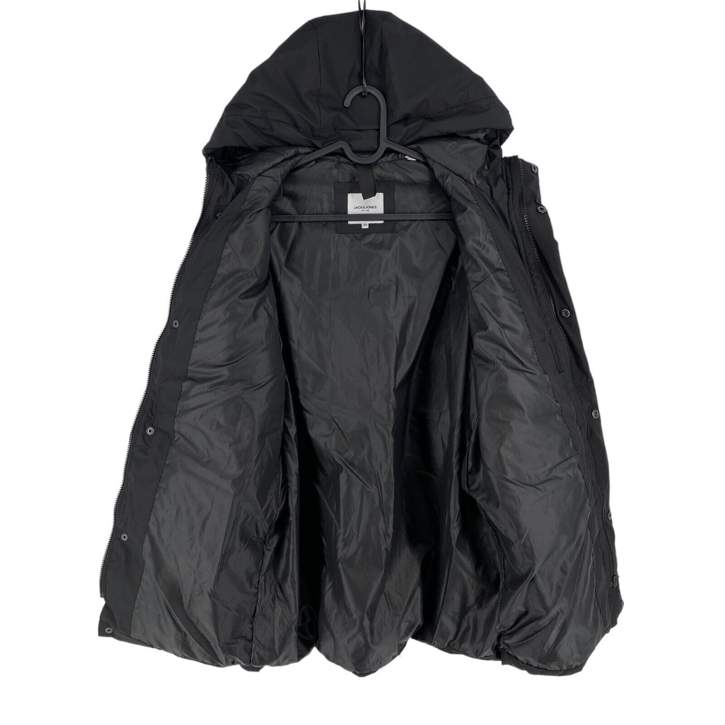 JACK&amp;JONES Homme Noir Force Manteau à capuche Doudoune Taille XS