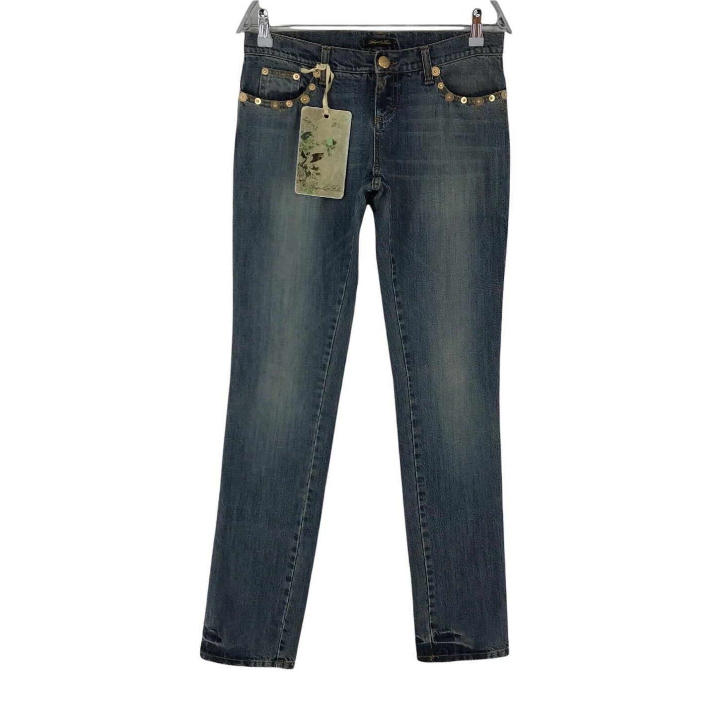 RRP € 299 Blugirl Folies Femme Bleu Skinny Fit Jeans W28 Fabriqué En Italie