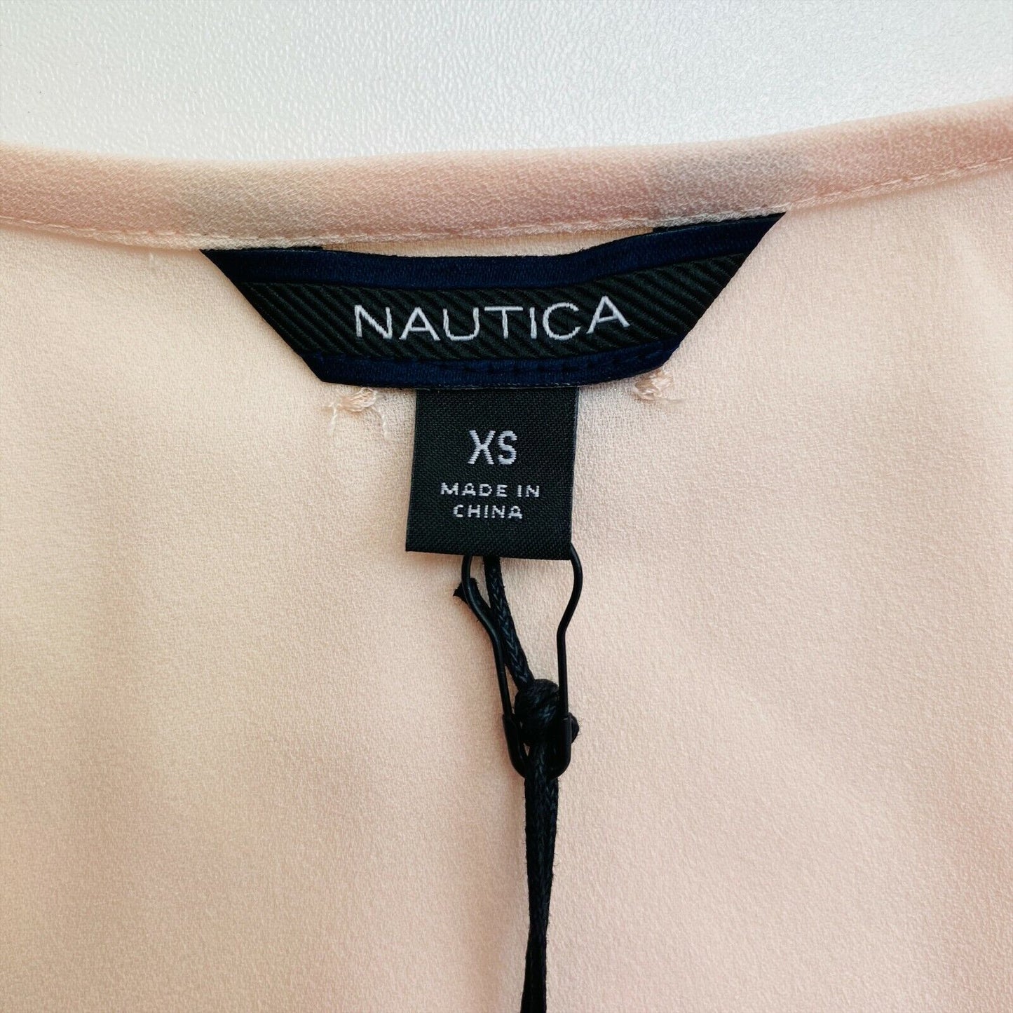 NAUTICA Hellrosa Bluse mit V-Ausschnitt und Tasche, ärmellos, Größe XS