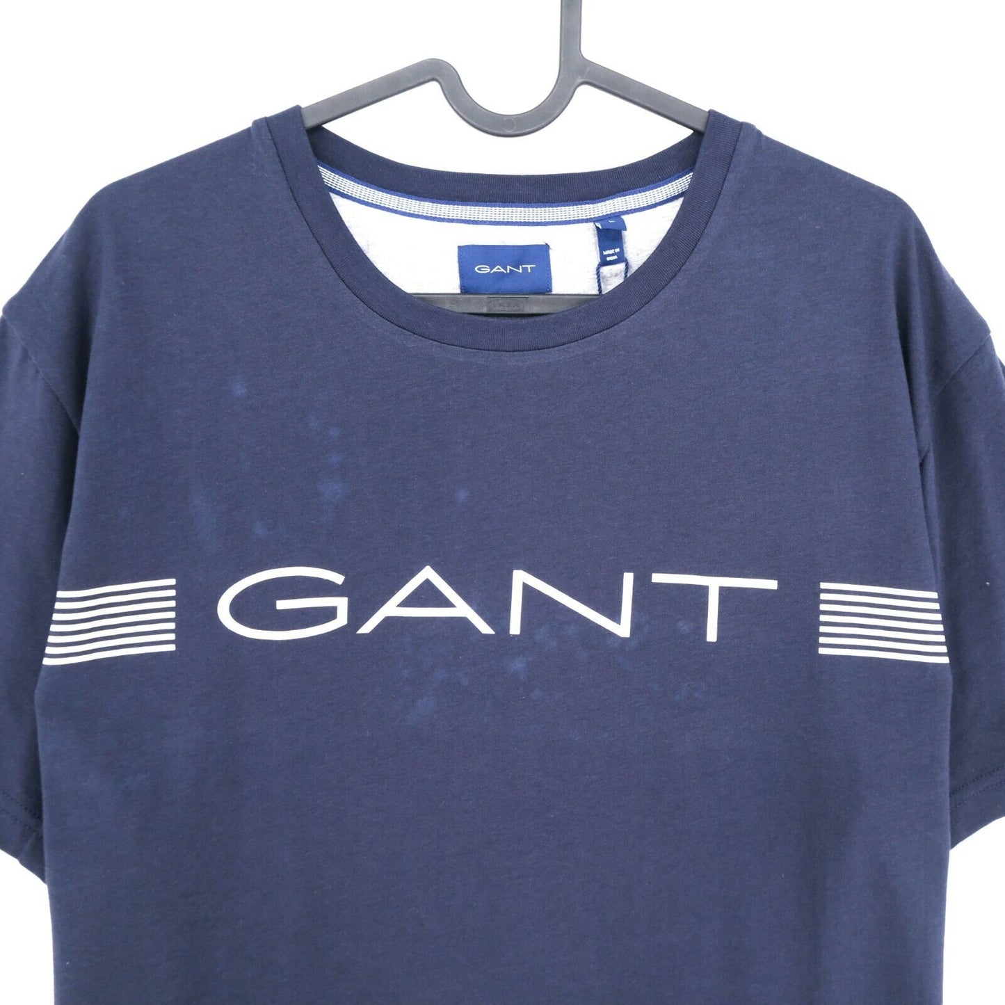 GANT Blue Stripes Crew Neck Top T-Shirt Size L