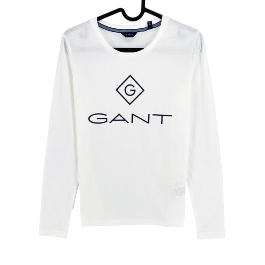 GANT T-shirt blanc à manches longues et col rond Taille S