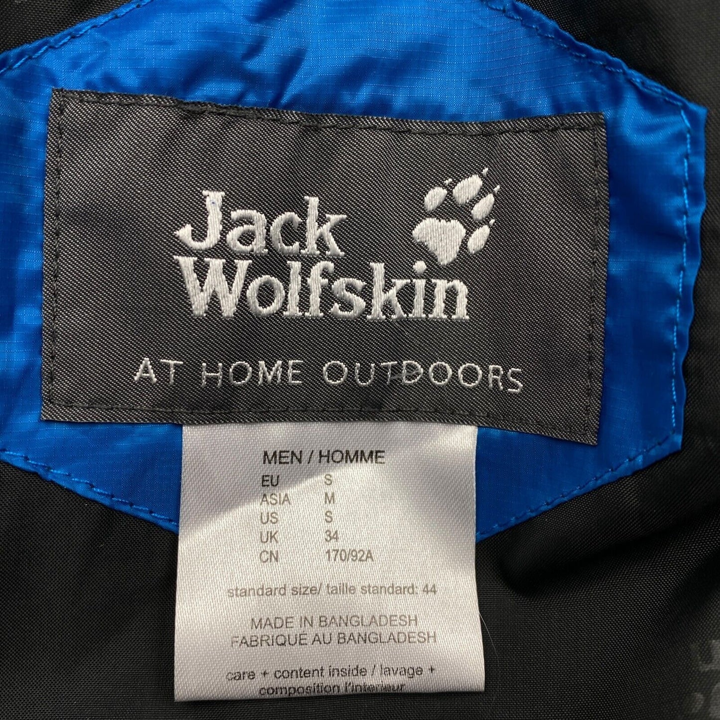 Jack Wolfskin Manteau de doudoune en duvet bleu de haute qualité Taille S