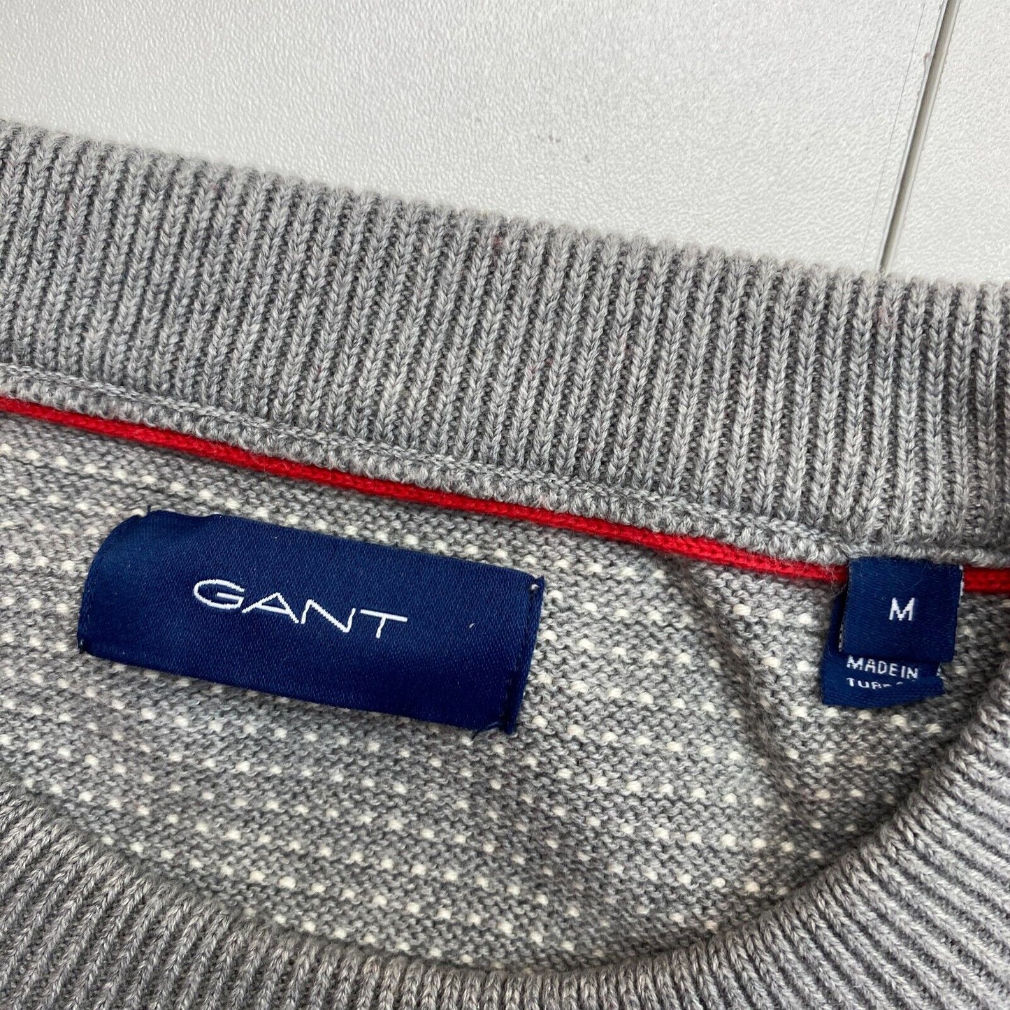 GANT Grey Light Texture Crew Neck Sweater Jumper Size M