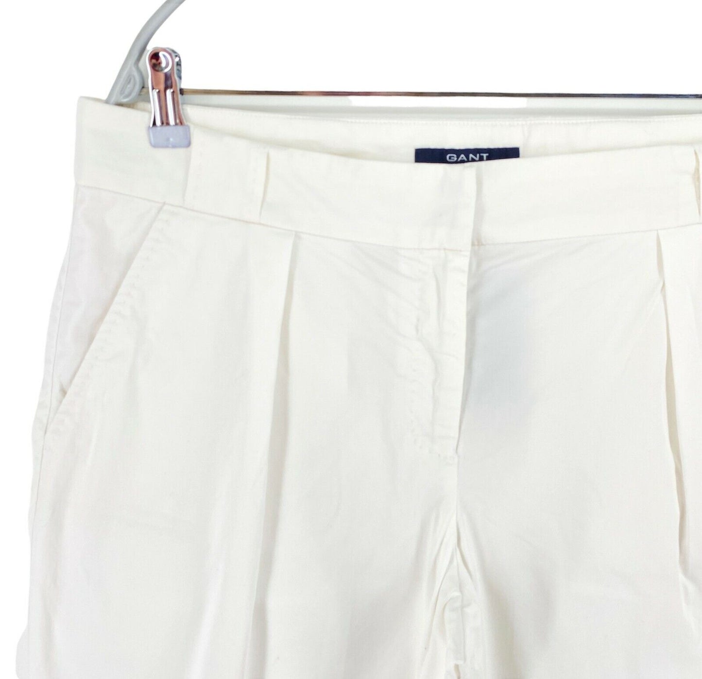 GANT White Satin Stretch Shorts Size EU 42 UK 16 US 12