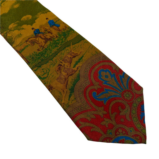 GANT Vintage Brown Painting 100% Silk Hand Made Tie