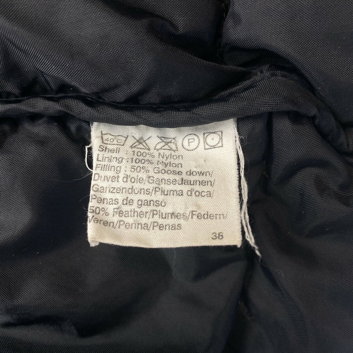 Lee WORKWEAR Black Hooded Down Padded Puffer Coat Jacket Size S