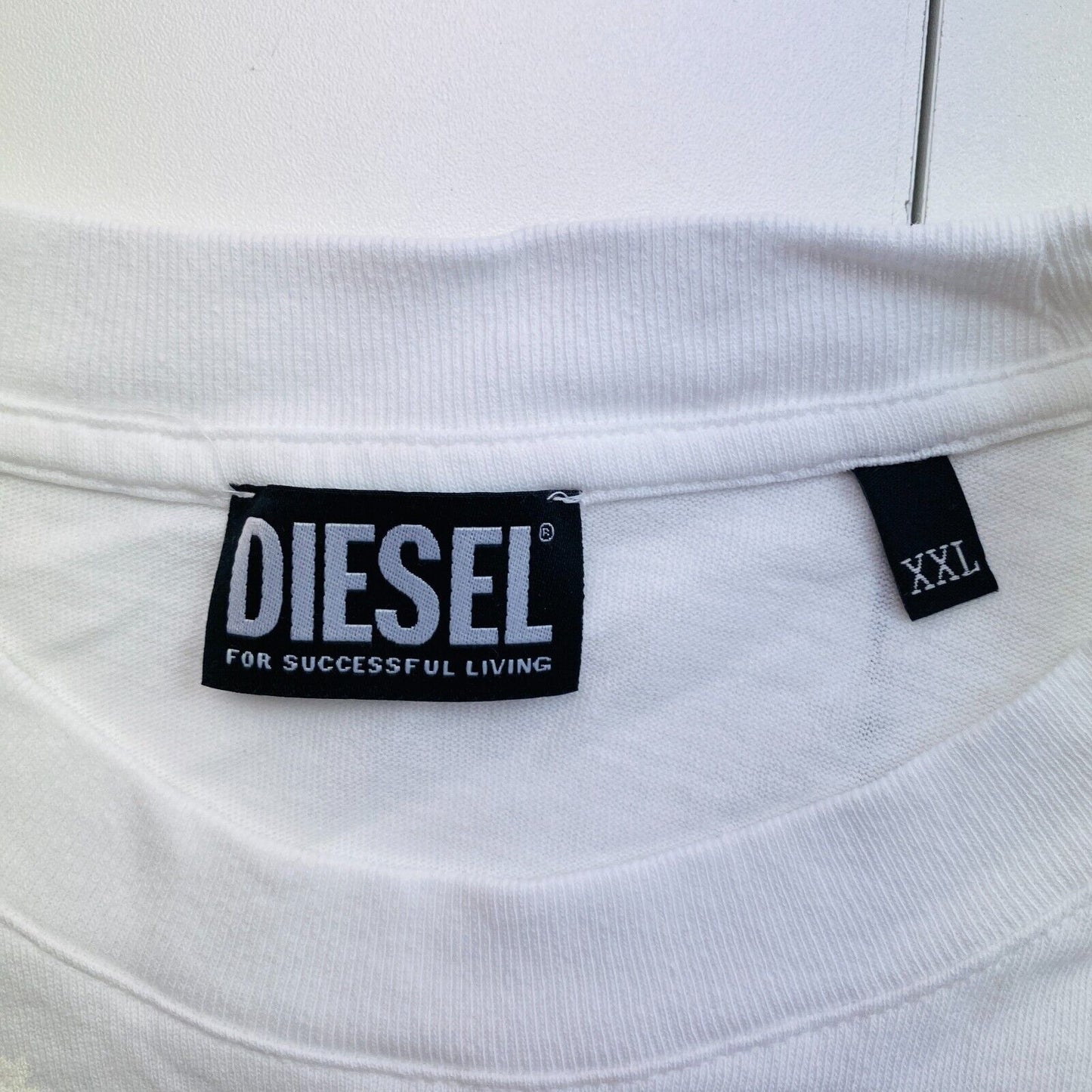 DIESEL Men White T-WASH-E1 Crew Neck Short Sleeves T Shirt Size 2XL XXL