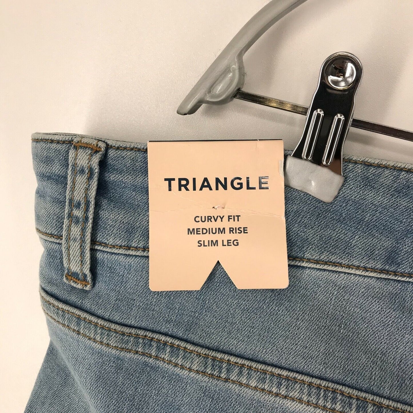 TRIANGLE Femme Bleu Taille Moyenne Curvy Slim Fit Jeans Taille W54 L30