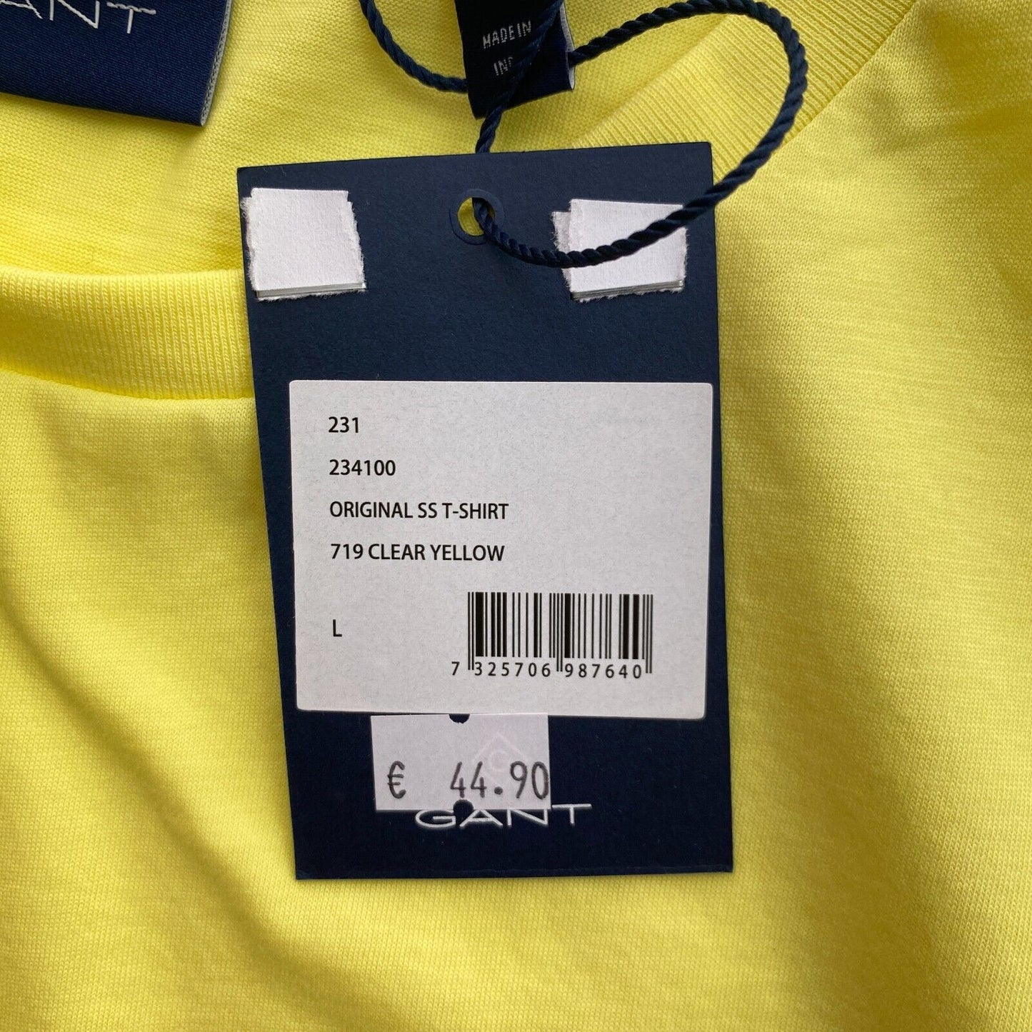 GANT Gelb Original Rundhals T-Shirt Größe L