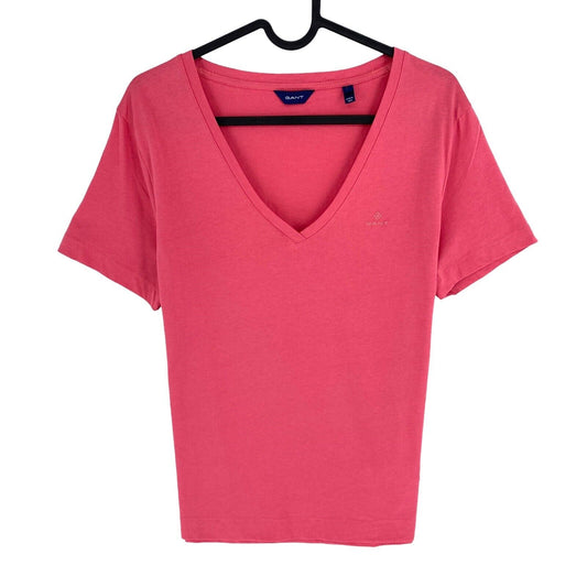 GANT Women Pink Original V Neck Short Sleeves T Shirt Size M