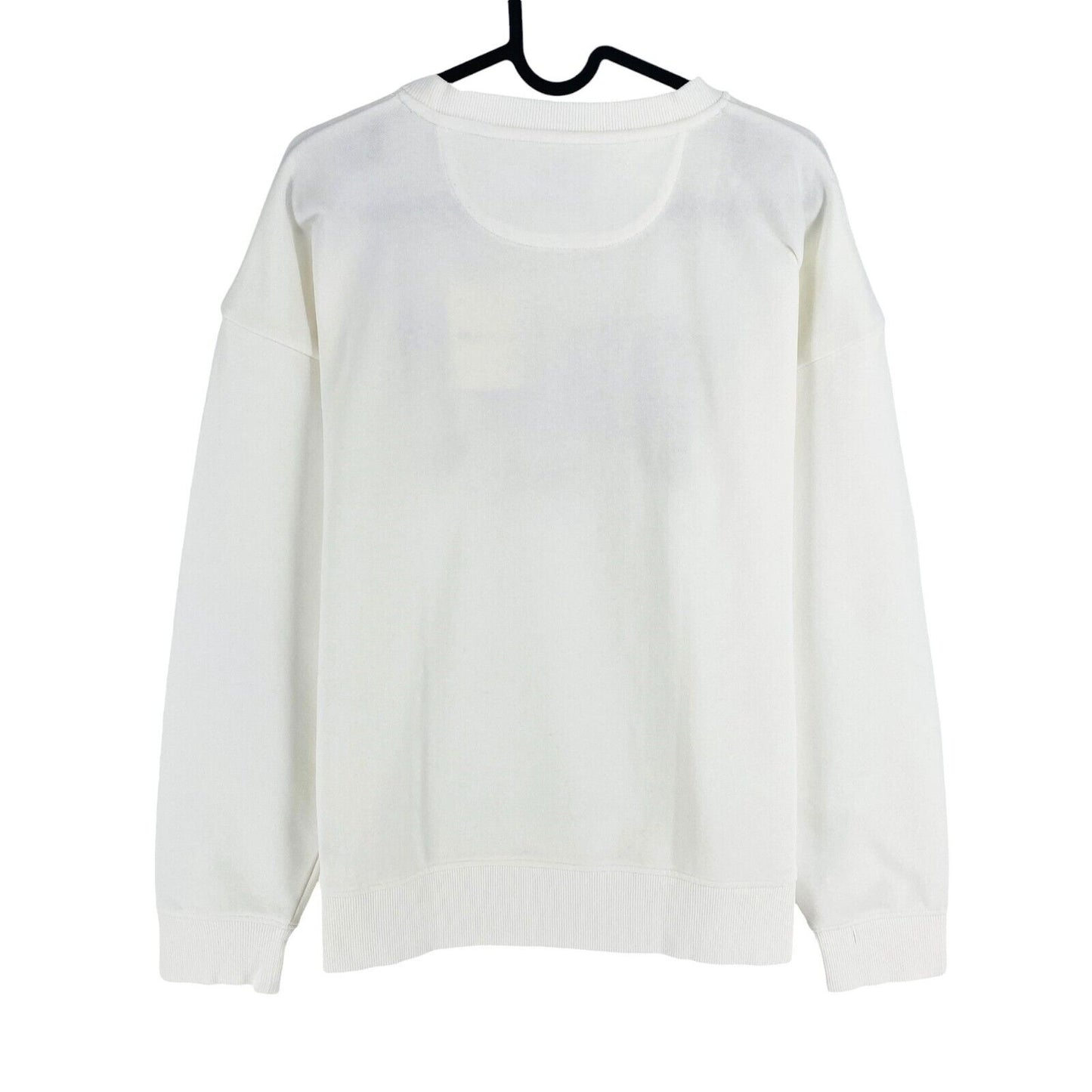 GANT Women White Relaxed Logo Crew Neck Sweater Pullover Size S