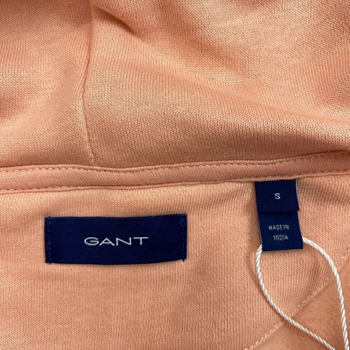 GANT Light Pink Tonal Shield Full Zip Hoodie Pullover Sweater Jumper Size S