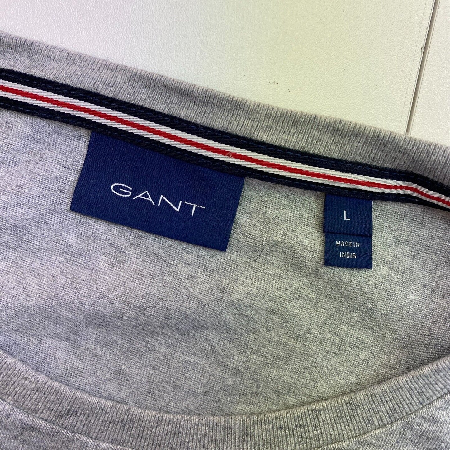 GANT Grey Original Crew Neck Long Sleeves T Shirt Size L