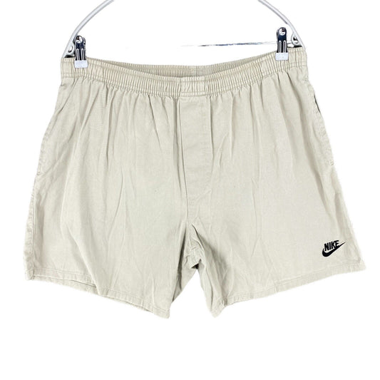 NIKE Cream White Beige 100% Cotton Activewear Shorts Size L