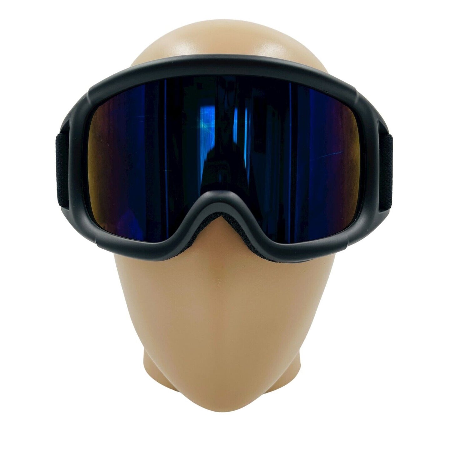 Black Crevice Black Reflective Lens Ski Snow Goggles Unisex Adults