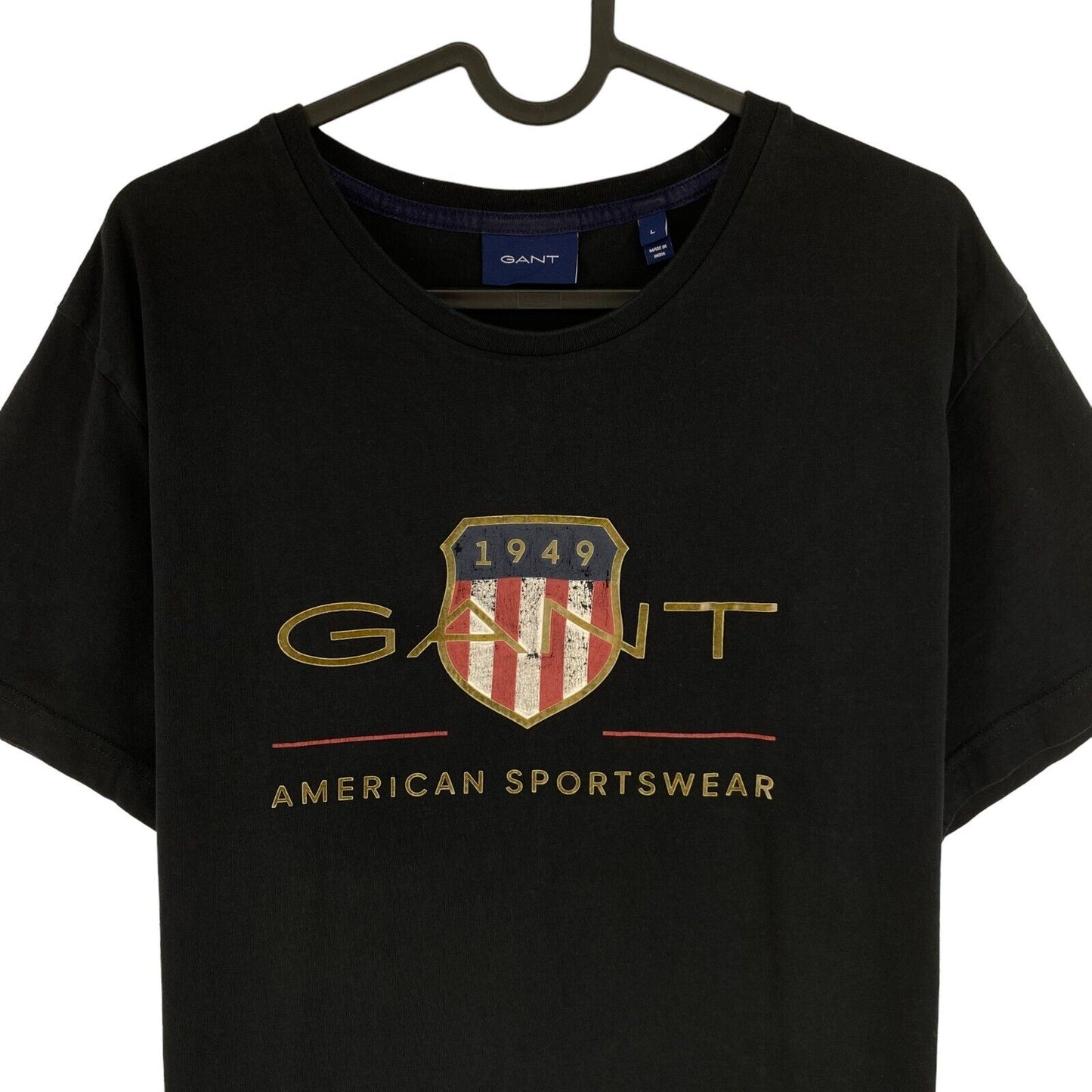 GANT Black Archive Shield Crew Neck Short Sleeves T Shirt Size L