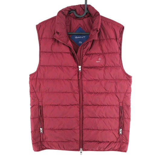 GANT Dark Red Padded Quilted Down Fill Gillet Vest Waistcoat Jacket Size S