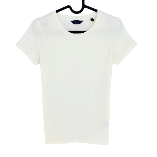 GANT T-shirt à col rond COTT/ELA blanc taille S