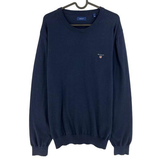 GANT Navy Blue Original Cotton Crew Neck Sweater Pullover Size L